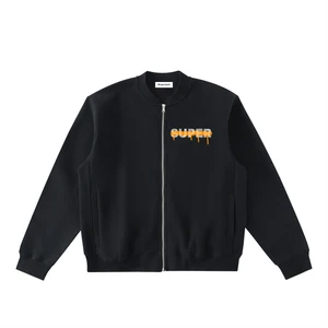 Essential Zip-Up Fleeced Varsity Jacket #LmTF