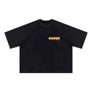 Super Mineral Wash Boxy Waffle T-Shirt #FUym