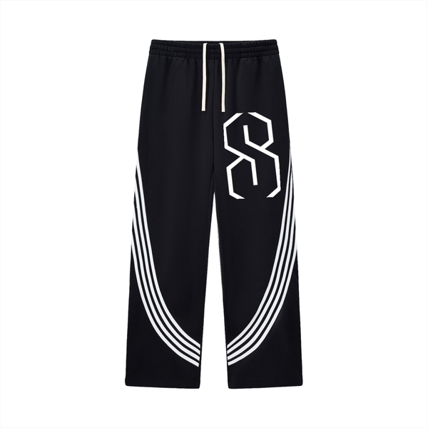 Curved Stripe Straight Sweatpants #wmWL
