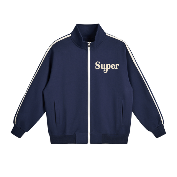 Less Talk Side-Stripe Stand Collar Jacket #pbou