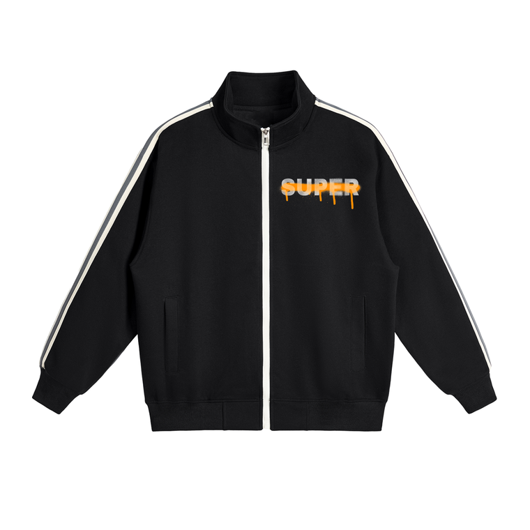 Super Contrast Side-Stripe Stand Collar  Jacket #qXxp