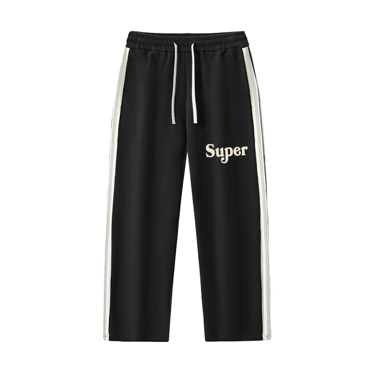 Less Talk Side-Stripe Straight-Leg Pants #sPKX