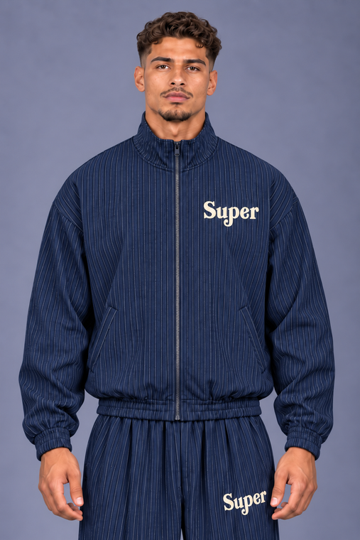 Less Talk Striped Full-Zip Jacket #yCNF