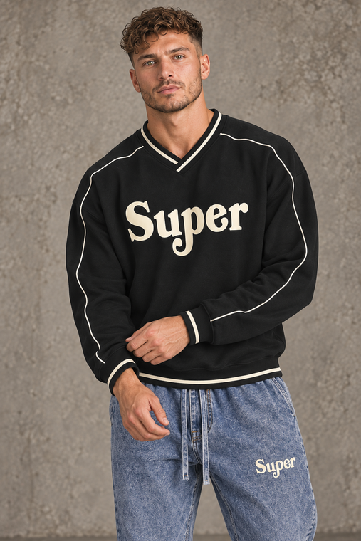 Less Talk V-Neck Sweatshirt #bGsZ