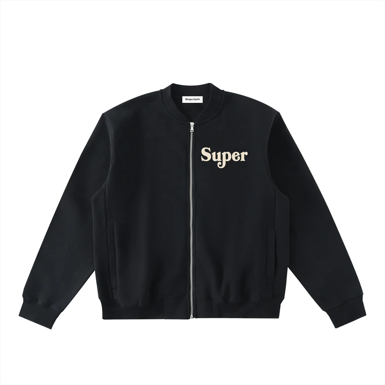 Less Talk Zip-Up Varsity Jacket #VXSI