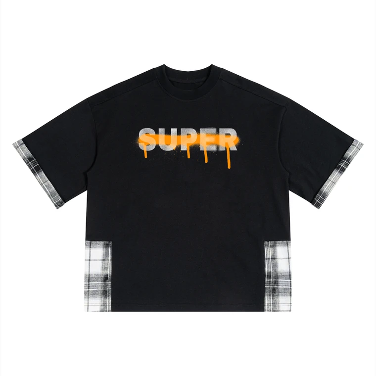 Super Plaid Paneled T-Shirt #GOVl