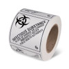 Class 6.2 Infectious Dangerous Goods label 4" x 4" 500 per roll