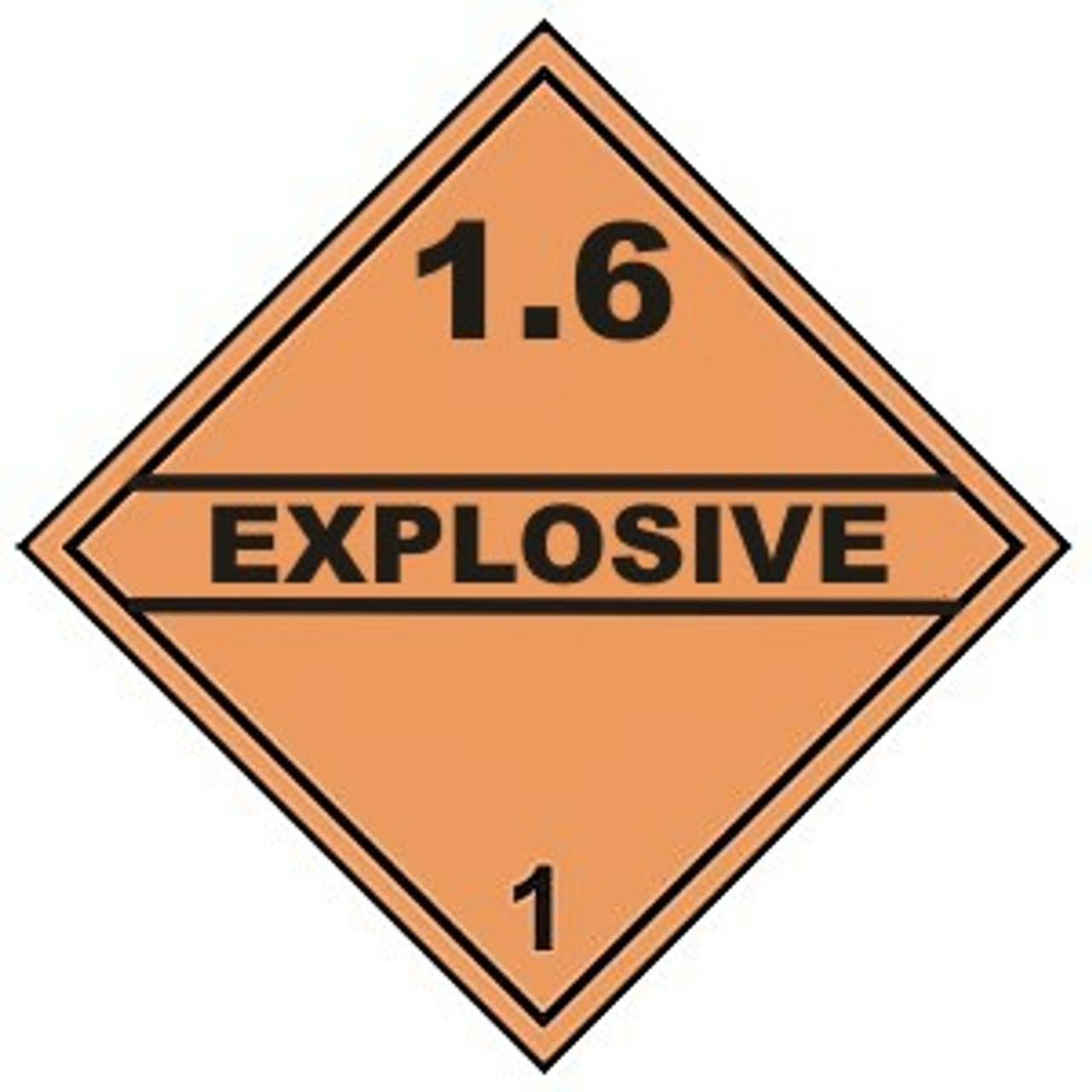 Class 1.6  Explosives Dangerous Goods label 4" x 4" 500 per roll