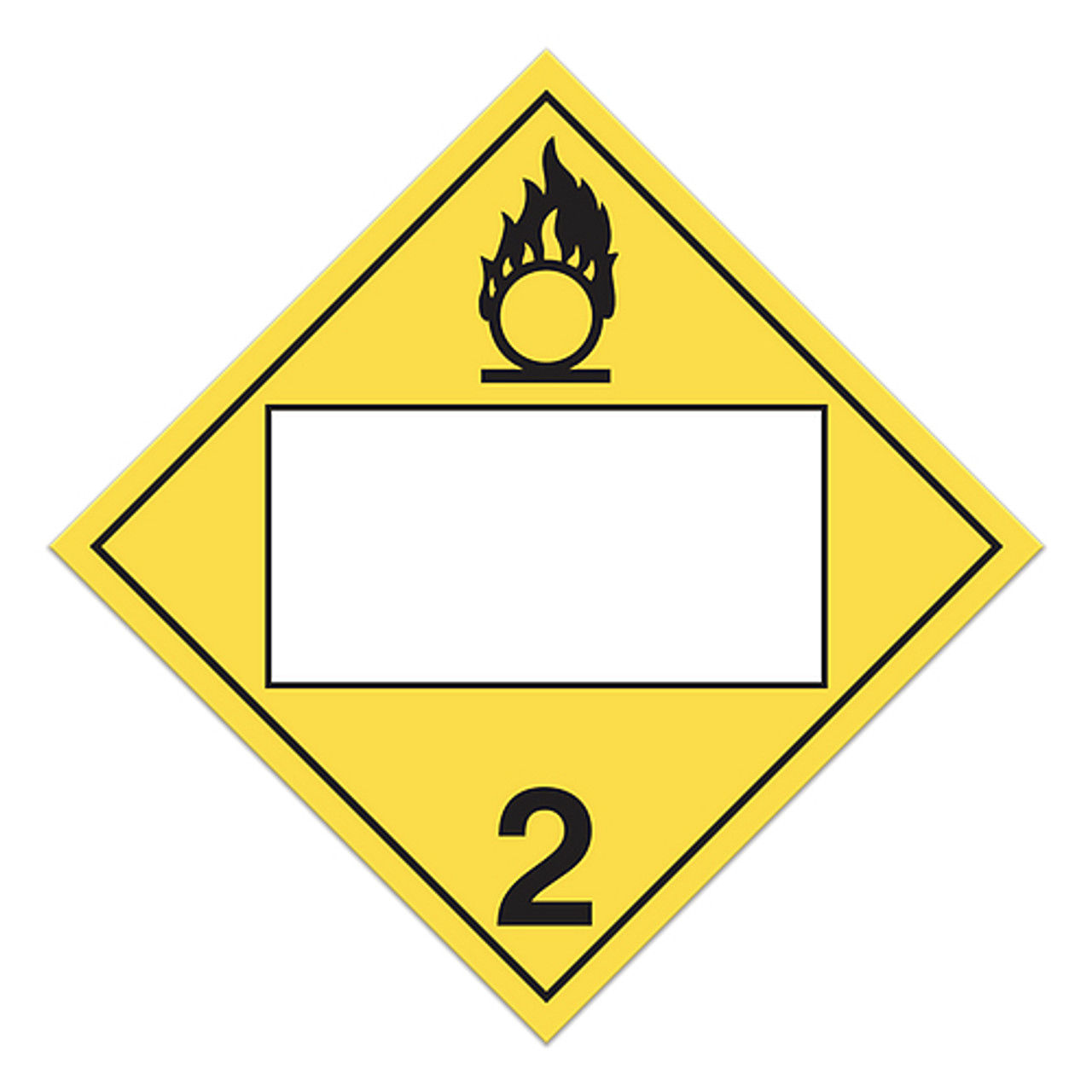 UN 2 DG Oxidizing Gasses Placard