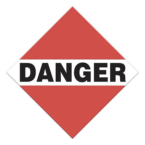 DANGER MIXED LOADS Placard TB 10.5" x 10.5"