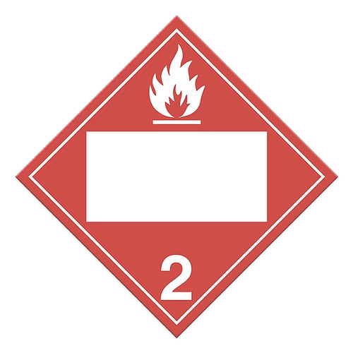 UN 2 . 1 Flammable Gasses Placard