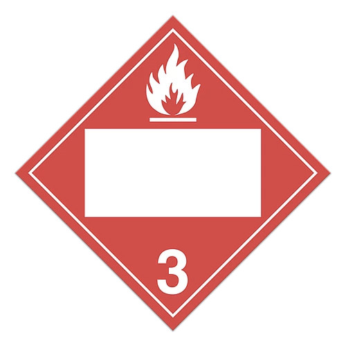 UN 3 Flammable Liquids Placard