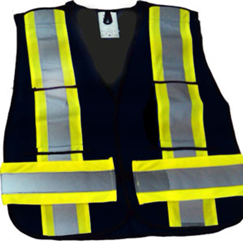 Universal Safety Vest Black 4 Pockets