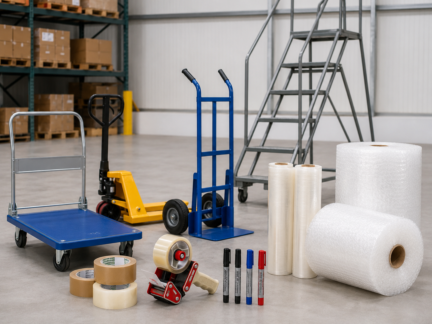 Warehouse supplies and material handling equipment