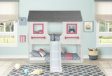 Twin Lookout Loft Bed - White & Pink