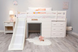 Dreamers Twin Low Loft Bed -White/Gray