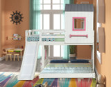 Fortress Twin Over Full Loft Bed- White and Pink