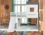 Fortress Twin Over Full Loft Bed-White and White