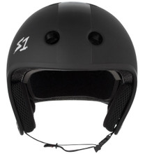 This is a S1 Lifer Helmet with a retro moto helmet look. 
Lightweight, Great fit and fully certified for skate and bike
ASTM Multiple Impact certified
CPSC High Impact certified