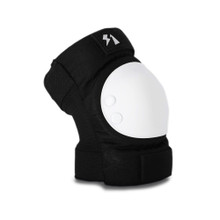 S1 Park Elbow Pads Black with White Caps Angled