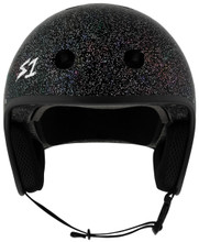 S1 Retro Lifer E-Helmet Black Glitter Front