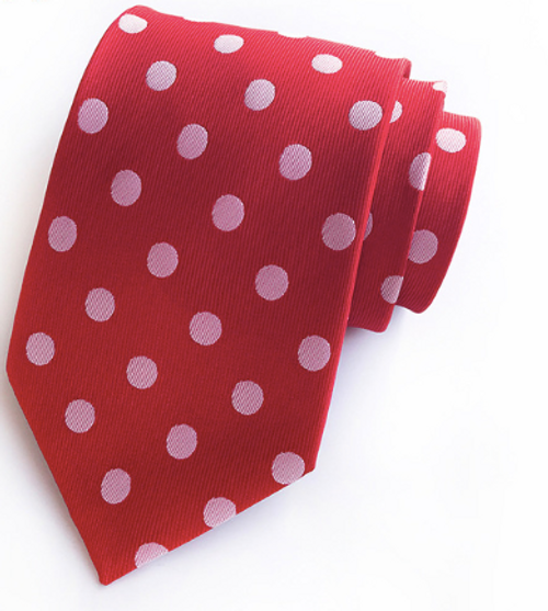 Red and White Spot Tie
