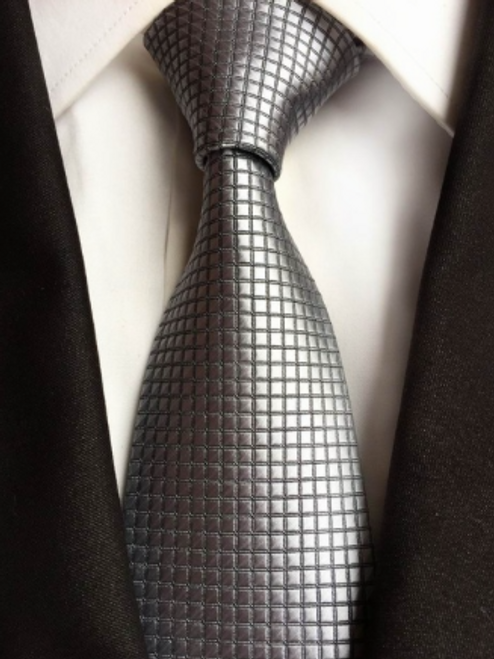 Silver textured tie