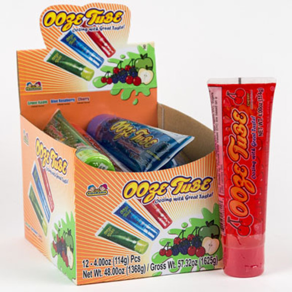 CANDY OOZE TUBE 4 OZ 3 FLAVORS 12CT COUNTER DISPLAY