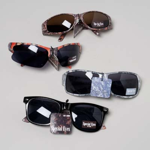 SUNGLASSES CAMOUFLAGE ASSTIN A 24 PC COUNTER DISPLAY