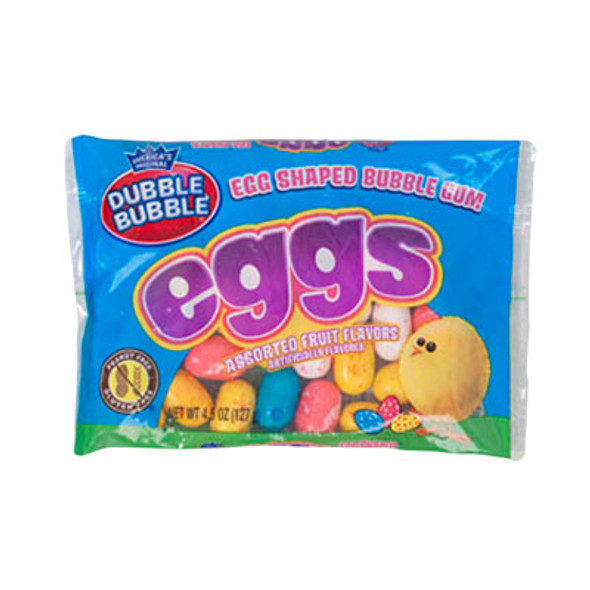 EASTER CANDY DUBBLE BUBBLE EGG SHAPED BUBBLE GUM 4.5OZ BAG EASTER CANDY DUBBLE BUBBLE EGG SHAPED BUBBLE GUM 4.5OZ BAG