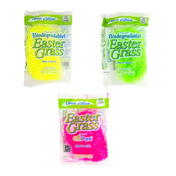 EASTER GRASS BRIGHT ASST COLORS BIODEGRADABLE 1.5 OZ PP $1.99 EASTER GRASS BRIGHT ASST COLORS BIODEGRADABLE 1.5 OZ PP $1.99