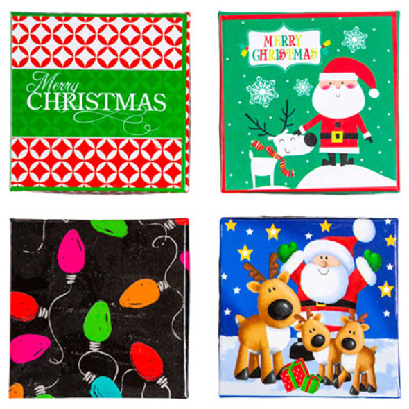 SMALL CHRISTMAS GIFT BOX ASSORTED PRINTS PP 1.29