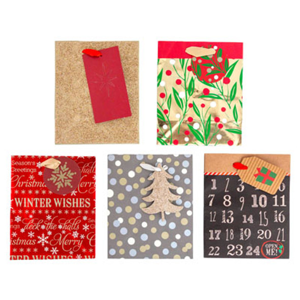 GIFT BAG CHRISTMAS ASST DESIGNS PP $1.29