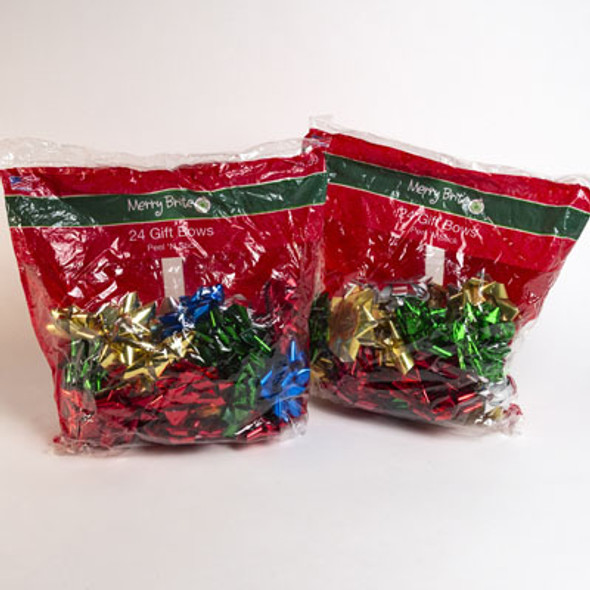 GIFT BOWS CHRISTMAS 24CT ASST PEEL N STICK PP 5.99 GIFT BOWS CHRISTMAS 24CT ASST PEEL N STICK PP 5.99