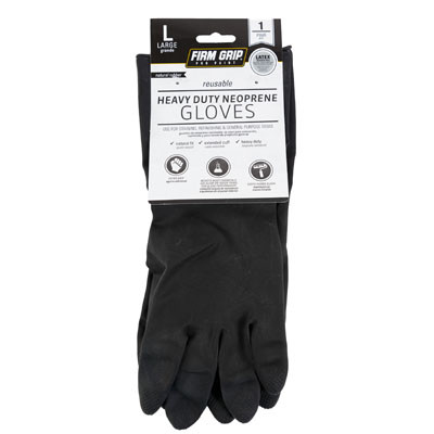 GLOVES HEAVY DUTY NEOPRENE LARGE FIRM GRIP BLACK