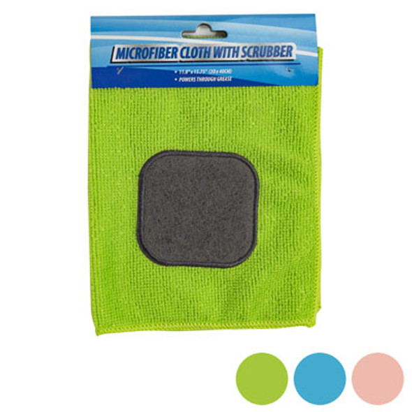 MICROFIBER CLOTH W/SCRUBBER 11.81X15.75IN 3AST/12PC MDSG STP CLEANING HEADER MICROFIBER CLOTH W/SCRUBBER 11.81X15.75IN 3AST/12PC MDSG STP CLEANING HEADER