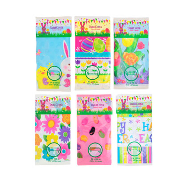 EASTER TABLECOVER 54X108 6AST BORDER PRINTS PRINTED POLYBAG EASTER TABLECOVER 54X108 6AST BORDER PRINTS PRINTED POLYBAG