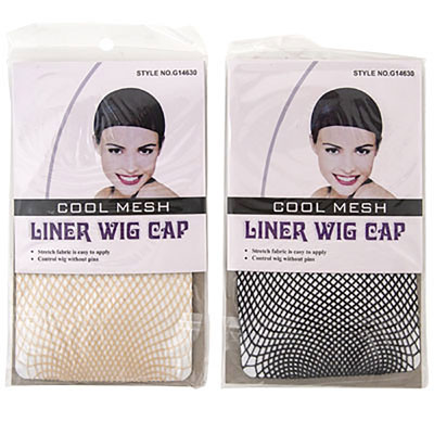 WIG FISHNET CAP 1PC BLACK/NUDENYLON/SPANDEX ONE SIZE FITS MOST PB INSERT CARD W/PHOTO