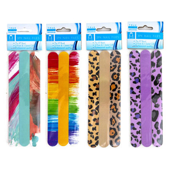 NAIL FILE 3PK 2PRINT/1SOLID COLOR 7IN L 4AST PBH NAIL FILE 3PK 2PRINT/1SOLID COLOR 7IN L 4AST PBH