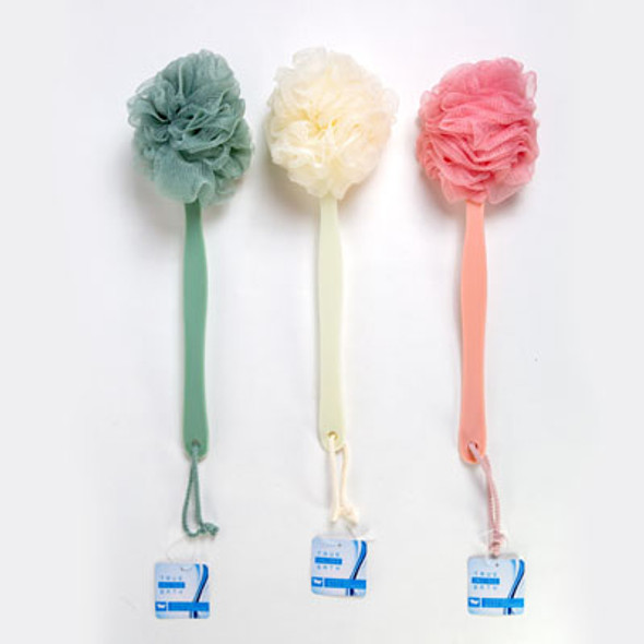 BATH SPONGE HANDLED 16IN 3AST CLRS W/STRING HANDLE 36.8GHBA/HT PINK/CREAM/SEAFOAM BATH SPONGE HANDLED 16IN 3AST CLRS W/STRING HANDLE 36.8GHBA/HT PINK/CREAM/SEAFOAM