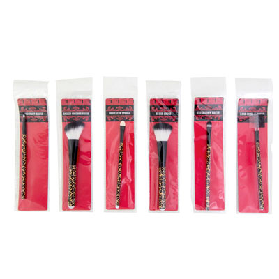 MAKEUP BRUSH CHEETAH PRINT HANDLE 6AST STYLES PB/INSERT