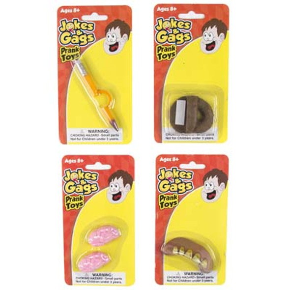JOKE AND GAGS 4AST PRANK TOYS BLISTER/12PC MDSG STRIPSTOCKING STUFFER/HALLWN/PARTY JOKE AND GAGS 4AST PRANK TOYS BLISTER/12PC MDSG STRIPSTOCKING STUFFER/HALLWN/PARTY