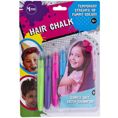 HAIR CHALK TEMPORARY 4PC 4 COLOR PER PACK BLC