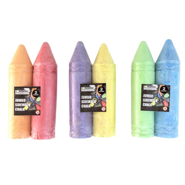 CHALK SIDEWALK 2CT JUMBO 7.5INX1.75IN CRAYON SHAPE 3AST SHRINK W/LABEL CHALK SIDEWALK 2CT JUMBO 7.5INX1.75IN CRAYON SHAPE 3AST SHRINK W/LABEL