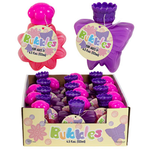BUBBLE FLOWER OR BUTTERFLY SHAPE 4.5 OZ IN 24PC PDQ BUBBLE FLOWER OR BUTTERFLY SHAPE 4.5 OZ IN 24PC PDQ