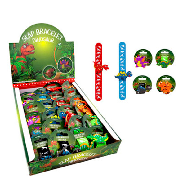 SLAP BRACELET DINOSAUR 6AST STYLES IN 24PC PDQ/HDR SLAP BRACELET DINOSAUR 6AST STYLES IN 24PC PDQ/HDR