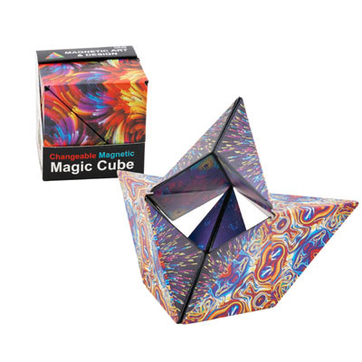 FIDGET TOY MAGNETIC MAGIC CUBE CHANGEABLE SHAPES 2ASST IN DISPLAY BOX
