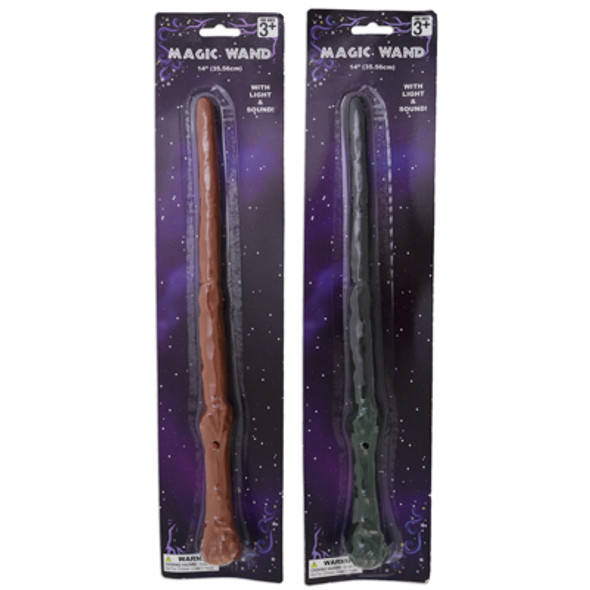 MAGIC WAND 14IN W/LIGHT & SOUND 2AST COLORS BROWN/GREEN BLC 3XAG13 BATTERIES INCLUDED