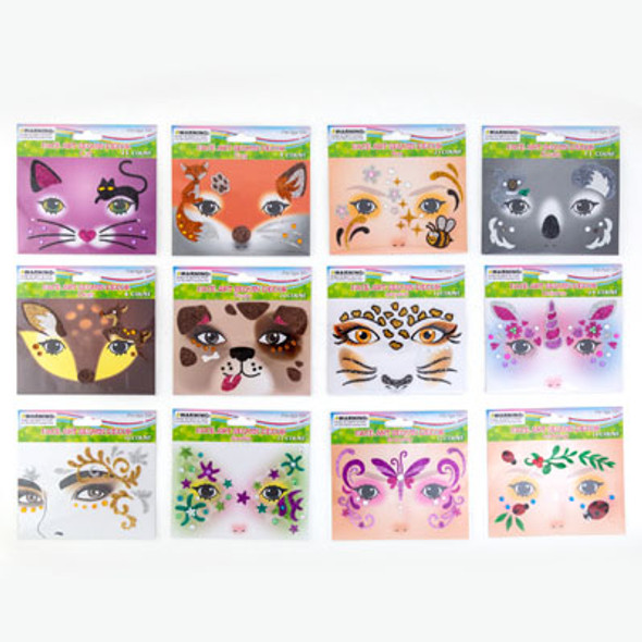 FACE ART EVERYDAY 12AST STYLES SEQUIN DECOR ON 12PC MDSGSTRIP PB/INSERT CARD 24PC POLYINNER
