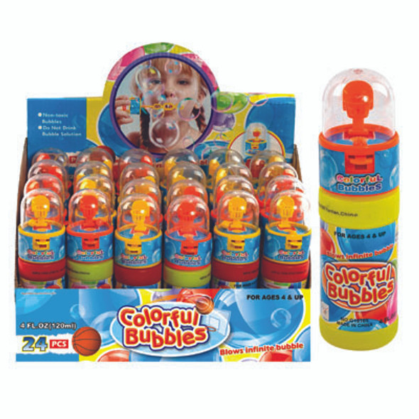 BUBBLE W/BASKETBALL GAME ON TOP 6IN 4FL OZ(120ML) 2AST/24PC PDQ BUBBLE W/BASKETBALL GAME ON TOP 6IN 4FL OZ(120ML) 2AST/24PC PDQ
